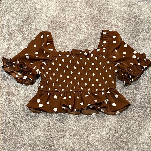 English Factory Tops - English Factory Cropped Polka Dot Top
Size XS